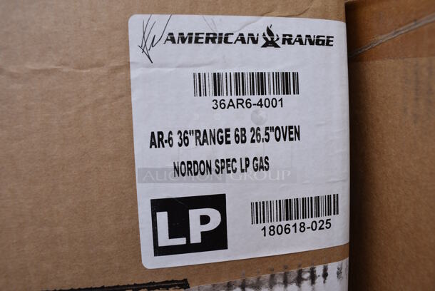 BRAND NEW! American Range Model AR-6 Stainless Steel Commercial Propane Gas Powered 6 Burner Range w/ Oven. Comes w/ Stainless Steel Backsplash and Overshelf. 36x33x30 - Image 11 of 12