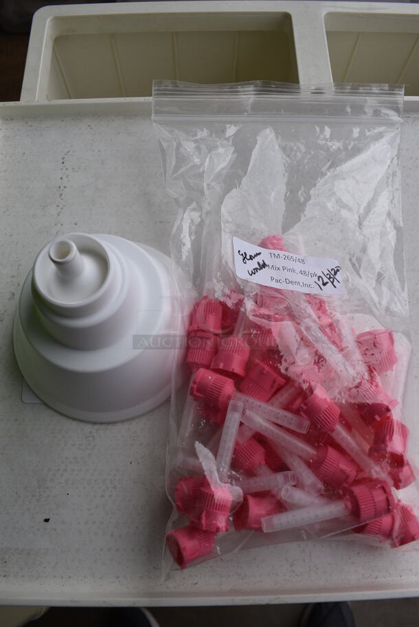 ALL ONE MONEY! Lot of Various Items Including Intra-Oral Tip Mixers in Green Poly Bin. 11x12x9 - Image 2 of 5