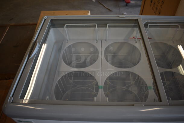 BRAND NEW! Excellence Model HB-14HCD Metal Commercial Chest Freezer Merchandiser w/ 2 Sliding Lids. Comes w/ Canopy Installation Addition! Stock Picture Used As Gallery. 110-120 Volts, 1 Phase. 51x27x30. Tested and Working! - Image 4 of 12