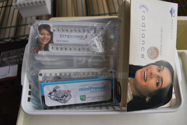 ALL ONE MONEY! Lot of Various Items in White Poly Bin. Includes Band Pushers and Brackets. 9.5x6x2.5 - Image 6 of 6