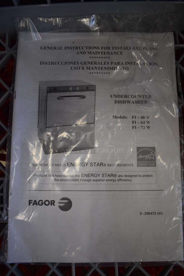 BRAND NEW! Fagor Model FI-48W Stainless Steel Commercial Undercounter Dishwasher. 208-240 Volts, 1 Phase. 23.5x26x32 - Image 7 of 11