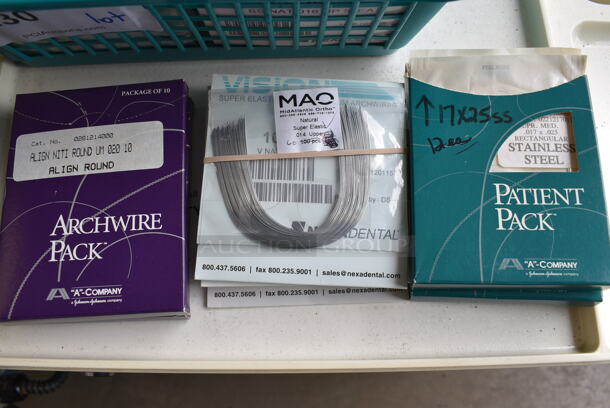 ALL ONE MONEY! Lot of Various Items Including Mirrors and Archwire Packs in  Aqua Poly Bin. 12x7.5x4 - Image 3 of 5