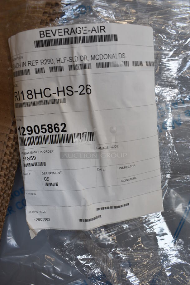 BRAND NEW! Beverage Air Model RI18HC-HS-26 Stainless Steel Commercial 2 Half Size Door Reach In Cooler. 115 Volts, 1 Phase. 26.5x30x69.5. Tested and Working! - Image 2 of 8
