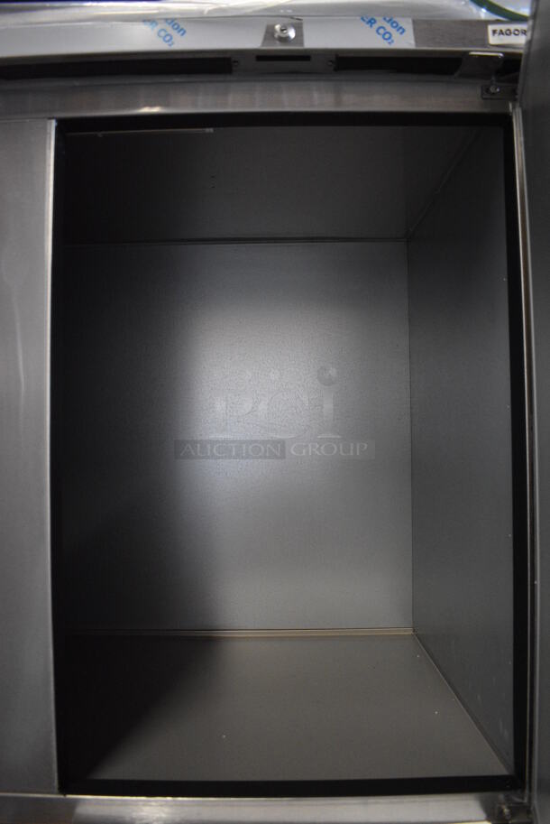 BRAND NEW! 2016 Fagor Model FBB-95-S-SLP-GR Stainless Steel Commercial 3 Door Undercounter Cooler. 115 Volts, 1 Phase. 95.5x29x37. Tested and Working! - Image 9 of 10