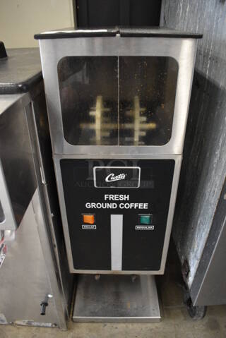 NICE! Curtis Model SCDHG-11 Stainless Steel Commercial Countertop 2 Hopper Coffee Bean Grinder. 120 Volts, 1 Phase. 10x15x29. Tested and Working!