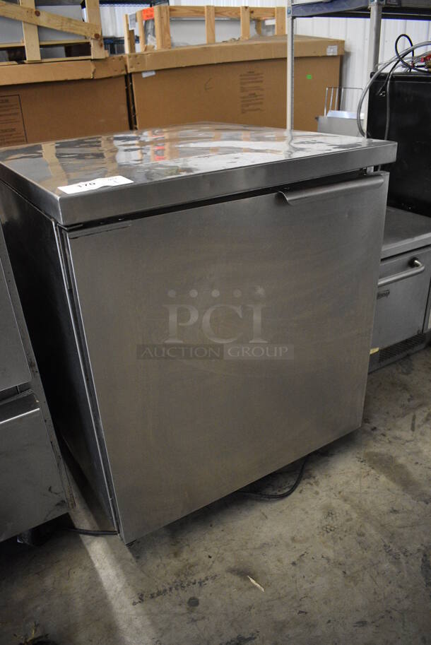 NICE! Randell Model 9404-7M Stainless Steel Commercial Single Door Undercounter Cooler on Commercial Casters. 115 Volts, 1 Phase. 27x30x33.5. Tested and Working! - Image 3 of 5
