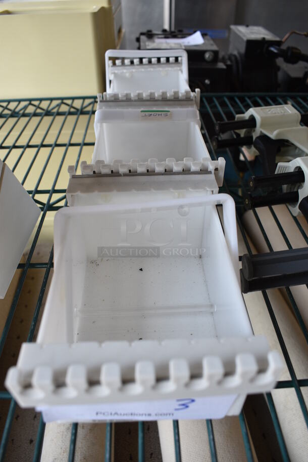 3 White Poly Bins. 4.5x7x3.5. 3 Times Your Bid!