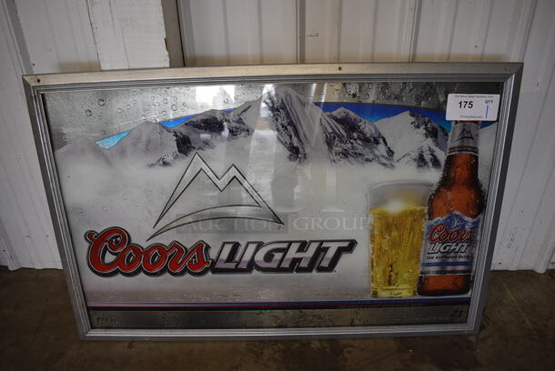 Framed Coors Light Sign. 37.5x1x24.5