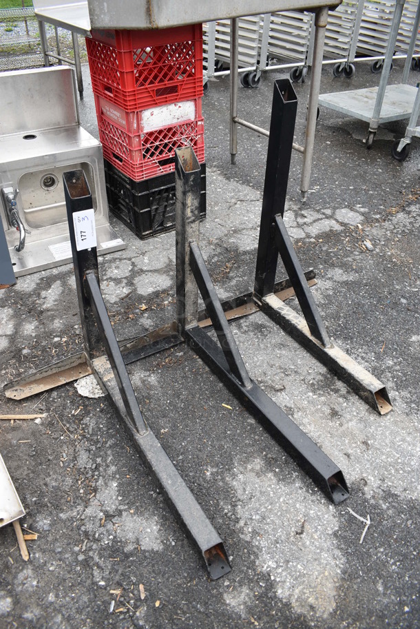 3 Black Metal Wall Mount Table Bases. 29x24x22. 3 Times Your Bid!