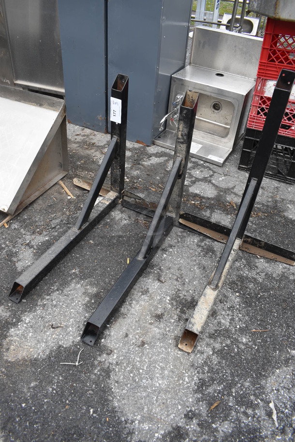 3 Black Metal Wall Mount Table Bases. 29x24x22. 3 Times Your Bid! - Image 3 of 3
