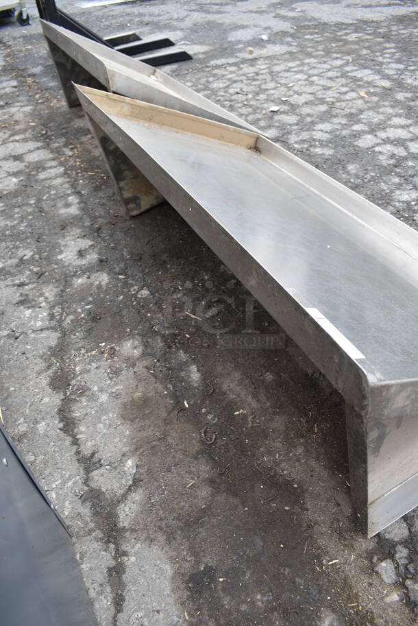 Stainless Steel Shelf w/ Wall Mount Brackets. 44x19x16 - Image 3 of 3
