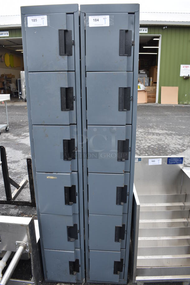 Edsal Blue/Gray 6 Cubby Metal Locker. 12x19x72