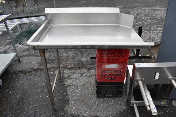 Stainless Steel Commercial Left Side Clean Side Dishwasher Table. 41x30x43