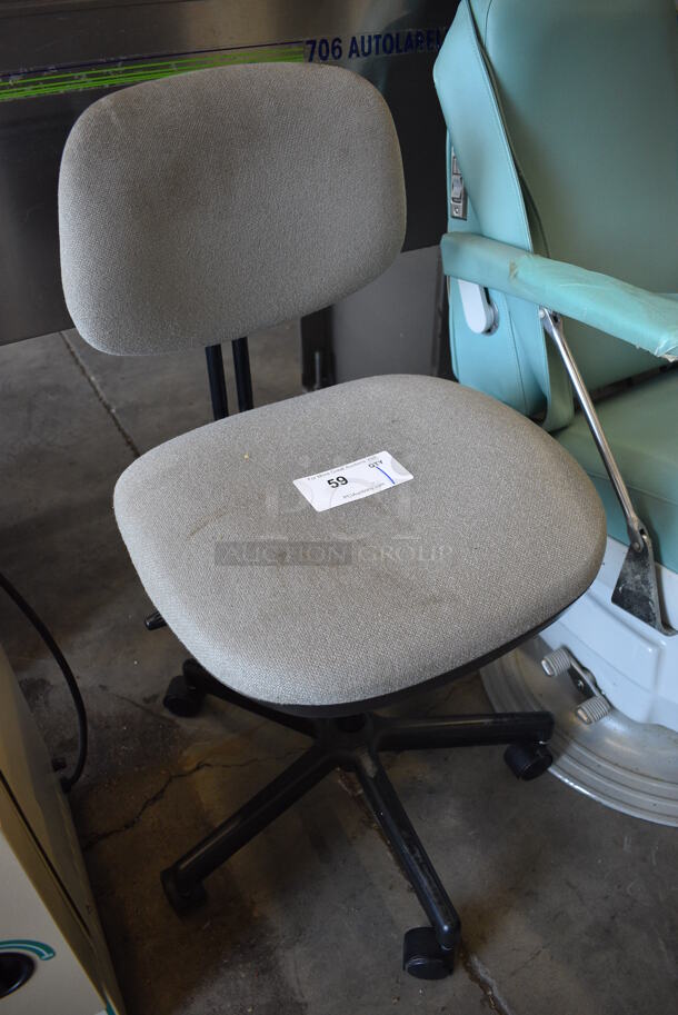 Gray Office Chair on Casters. 17x19x34 - Image 2 of 3