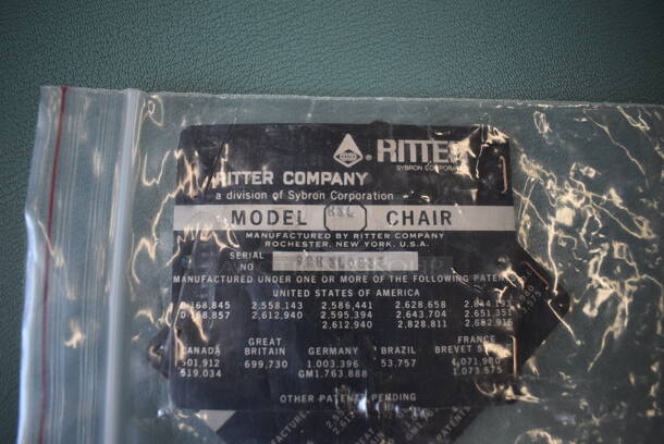 Ritter Model H3L Reclining Green Dentist Chair. 115 Volts, 1 Phase. 24x52x48. Tested and Working! - Image 6 of 7