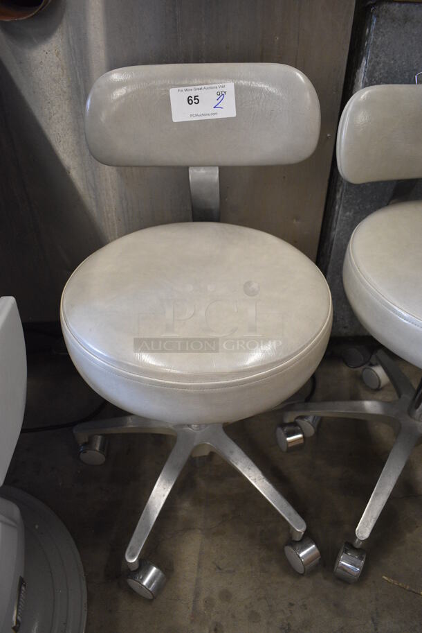 2 Gray Office Chairs on Casters. 17x18x31. 2 Times Your Bid! - Image 2 of 3