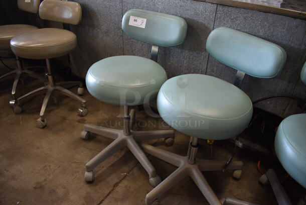 2 Green Office Chairs on Casters. 17x18x31. 2 Times Your Bid! - Image 4 of 4