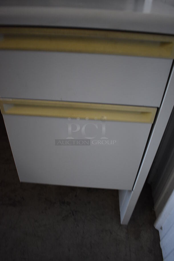 Gray Desk w/ Right Side 2 Drawer Filing Cabinet. 66x30x31 - Image 4 of 6