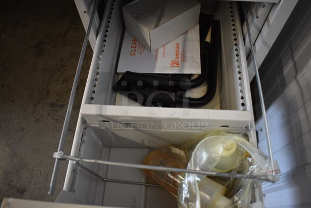 Gray Desk w/ Right Side 2 Drawer Filing Cabinet. 66x30x31 - Image 5 of 6