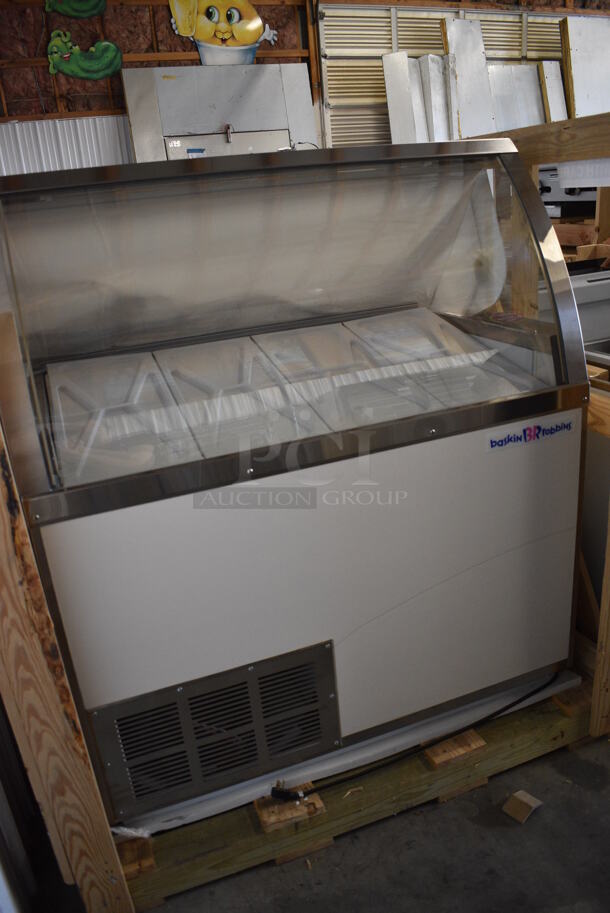 BRAND NEW! Global Refrigeration Model CKDC47VBR-AW Metal Commercial Floor Style Ice Cream Dipping Cabinet. 115 Volts, 1 Phase. 47x32x53. Tested and Working! - Image 3 of 10