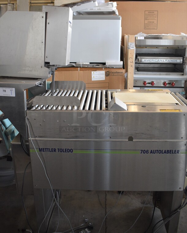 WOW! Mettler Toledo Model 0317 706 Autolabeler Stainless Steel Commercial Floor Style Label Machine. 120/220/240 Volts, 1 Phase. Goes GREAT w/ Items 77 and 79! 52x23x69