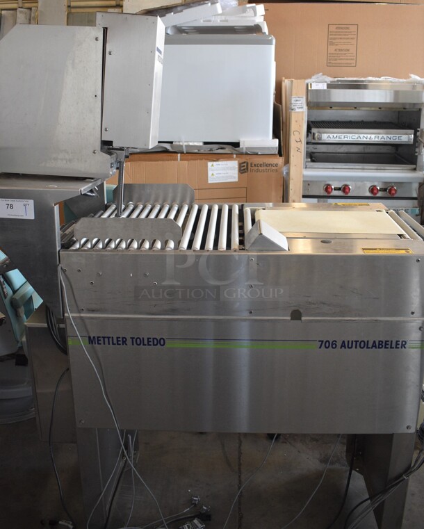 WOW! Mettler Toledo Model 0317 706 Autolabeler Stainless Steel Commercial Floor Style Label Machine. 120/220/240 Volts, 1 Phase. Goes GREAT w/ Items 77 and 79! 52x23x69 - Image 1 of 8