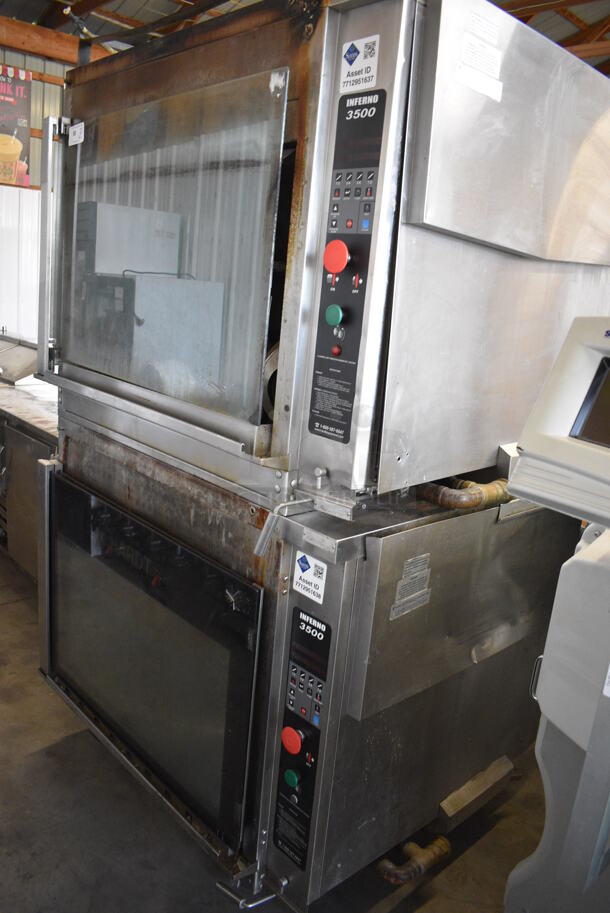 2 STUNNING! 2011 Hardt Model Inferno 3500 Stainless Steel Commercial Natural Gas Powered Rotisserie Ovens on Commercial Casters. Each Oven Has a 40 Bird Capacity. 76,000 BTU. 52x48x89. 2 Times Your Bid! - Image 2 of 6