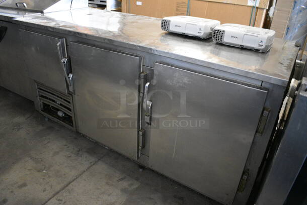NICE! Stainless Steel Commercial 3 Door Undercounter Cooler. 72x33x36. Tested and Powers On But Does Not Get Cold - Image 2 of 6