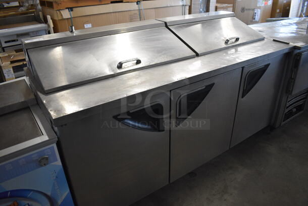 WOW! Turbo Air Model TST-72SD Stainless Steel Commercial Sandwich Salad Prep Table Bain Marie Mega Top on Commercial Casters. 115 Volts, 1 Phase. 72.5x30x43. Tested and Powers On But Does Not Get Cold - Image 3 of 9