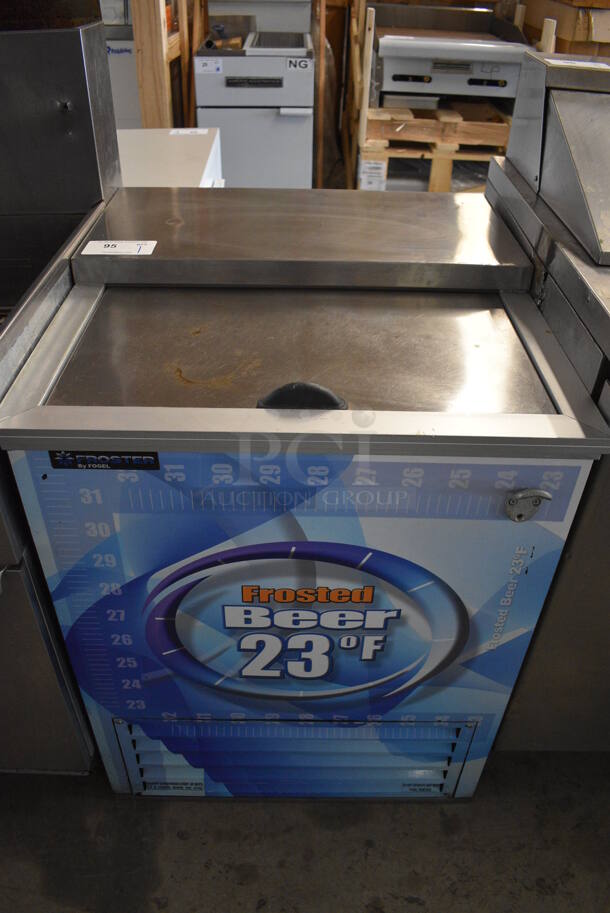 NICE! Fogel Model FROSTER-B-25-US Stainless Steel Commercial Back Bar Cooler w/ Sliding Lid. 115 Volts, 1 Phase. 26x28x34. Tested and Working!