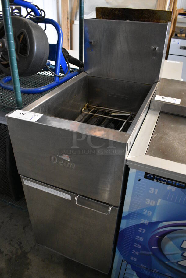 NICE! 2015 Dean Model SR42GN Stainless Steel Commercial Floor Style Natural Gas Powered Deep Fat Fryer. 105,000 BTU. 15.5x30x47 - Image 2 of 7