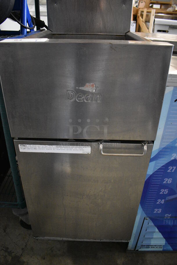 NICE! 2015 Dean Model SR42GN Stainless Steel Commercial Floor Style Natural Gas Powered Deep Fat Fryer. 105,000 BTU. 15.5x30x47 - Image 5 of 7