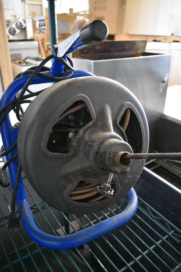 Cobra Blue Metal Drain Cleaner Snake Drum. 11x17x16