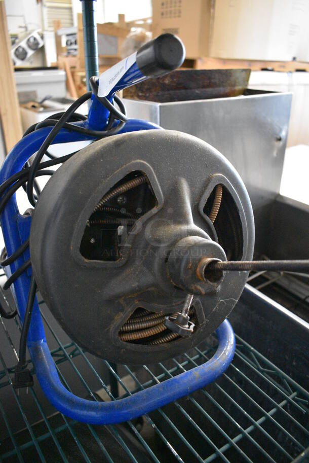 Cobra Blue Metal Drain Cleaner Snake Drum. 11x17x16 - Image 1 of 4