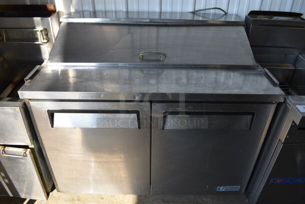 GREAT! Turbo Air Model MST-48 Stainless Steel Commercial Sandwich Salad Prep Table Bain Marie Mega Top on Commercial Casters. 115 Volts, 1 Phase. 48x30x44. Tested and Working!