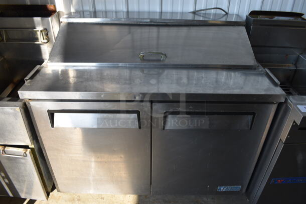 GREAT! Turbo Air Model MST-48 Stainless Steel Commercial Sandwich Salad Prep Table Bain Marie Mega Top on Commercial Casters. 115 Volts, 1 Phase. 48x30x44. Tested and Working! - Image 1 of 7