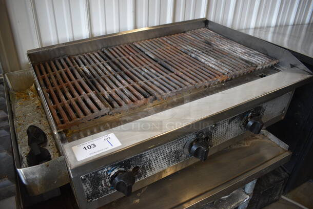 NICE! Stainless Steel Commercial Countertop Natural Gas Powered Charbroiler Grill w/ Attached Left Side Speedwell. 40x25x16 - Image 2 of 7