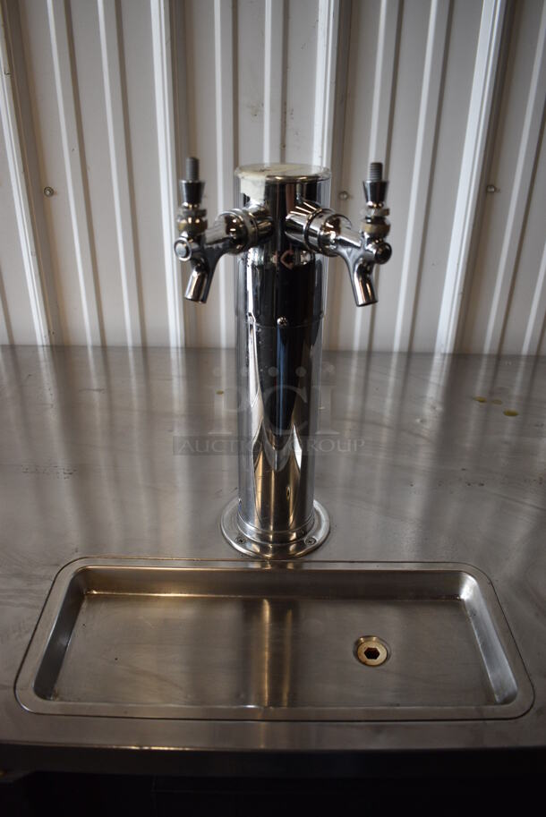 GREAT! Beverage Air Model DD78E Stainless Steel Commercial 3 Door Direct Draw Kegerator w/ 3 Beer Towers and 7 Couplers. 115 Volts, 1 Phase. 92x29x51. Tested and Working! - Image 3 of 11