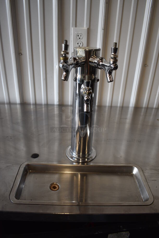 GREAT! Beverage Air Model DD78E Stainless Steel Commercial 3 Door Direct Draw Kegerator w/ 3 Beer Towers and 7 Couplers. 115 Volts, 1 Phase. 92x29x51. Tested and Working! - Image 4 of 11