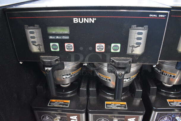 NICE! 2012 Bunn Model DUAL SH DBC Stainless Steel Commercial Countertop Dual Coffee Machine w/ Hot Water Dispenser, 2 Bunn Model SH SERVER Satellite Servers and 2 Metal Brew Baskets. 120/208-240 Volts, 1 Phase. 18x24x37. Tested and Working! - Image 4 of 6