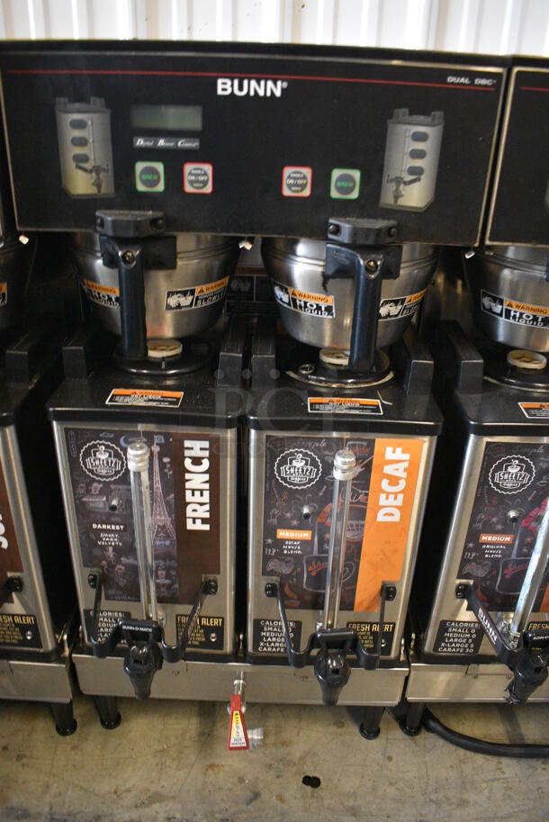 NICE! 2012 Bunn Model DUAL SH DBC Stainless Steel Commercial Countertop Dual Coffee Machine w/ Hot Water Dispenser, 2 Bunn Model SH SERVER Satellite Servers and 2 Metal Brew Baskets. 120/208-240 Volts, 1 Phase. 18x24x37. Tested and Working! - Image 4 of 6
