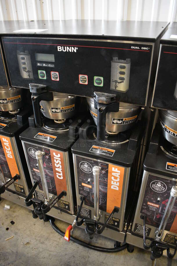 NICE! 2016 Bunn Model DUAL SH DBC Stainless Steel Commercial Countertop Dual Coffee Machine w/ Hot Water Dispenser, 2 Bunn Model SH SERVER Satellite Servers and 2 Metal Brew Baskets. 120/208-240 Volts, 1 Phase. 18x24x37. Tested and Working! - Image 2 of 6