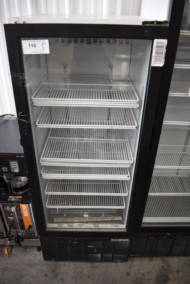 WOW! 2013 Habco Model SE12 Metal Commercial Single Door Reach In Cooler Merchandiser w/ Poly Coated Racks. 115 Volts, 1 Phase. 24x24x62. Tested and Working!