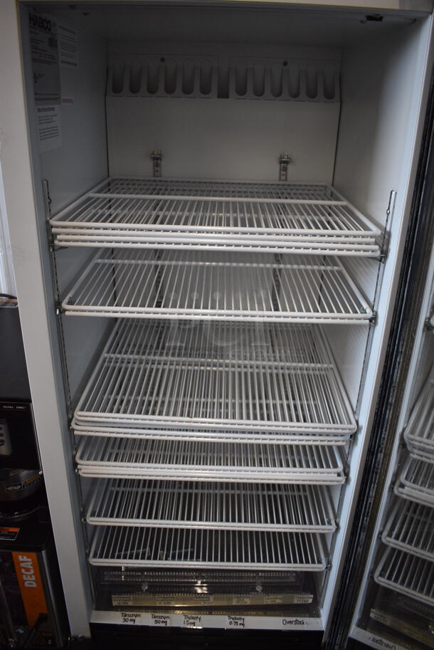 WOW! 2013 Habco Model SE12 Metal Commercial Single Door Reach In Cooler Merchandiser w/ Poly Coated Racks. 115 Volts, 1 Phase. 24x24x62. Tested and Working! - Image 4 of 6