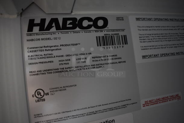 WOW! 2013 Habco Model SE12 Metal Commercial Single Door Reach In Cooler Merchandiser w/ Poly Coated Racks. 115 Volts, 1 Phase. 24x24x62. Tested and Working! - Image 5 of 6