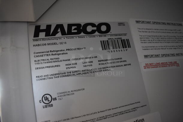WOW! 2019 Habco Model SE18 Metal Commercial Single Door Reach In Cooler Merchandiser w/ Poly Coated Racks. 115 Volts, 1 Phase. 24x24x78. Tested and Working! - Image 5 of 5