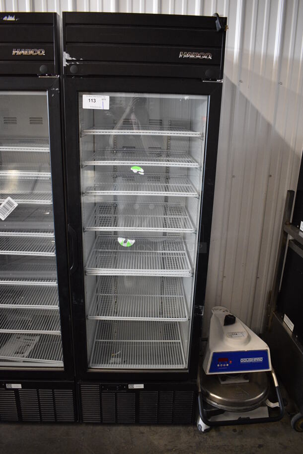 WOW! 2019 Habco Model SE18 Metal Commercial Single Door Reach In Cooler Merchandiser w/ Poly Coated Racks. 115 Volts, 1 Phase. 24x24x78. Tested and Working!