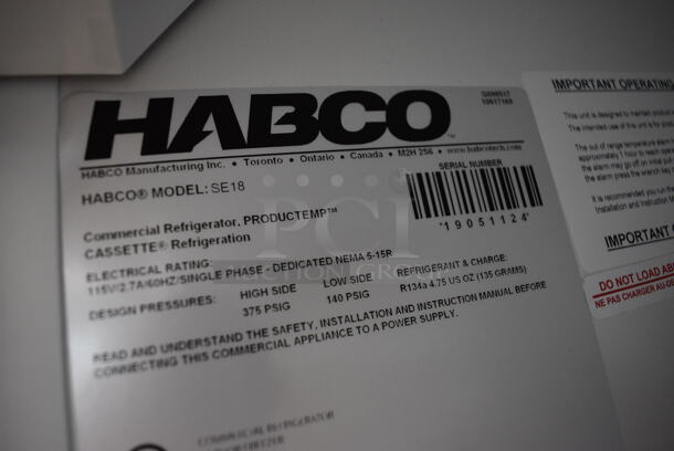 WOW! 2019 Habco Model SE18 Metal Commercial Single Door Reach In Cooler Merchandiser w/ Poly Coated Racks. 115 Volts, 1 Phase. 24x24x78. Tested and Working! - Image 5 of 5