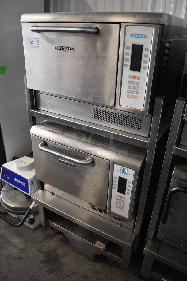2 FANTASTIC! Turbochef Model NGCD6 Tornado Stainless Steel Commercial Countertop Electric Powered Rapid Cook Ovens on Stainless Steel Commercial 2 Tier Equipment Stand w/ Commercial Casters. 208/240 Volts, 1 Phase. 30x30x60. 2 Times Your Bid! Tested and Working! - Image 2 of 7