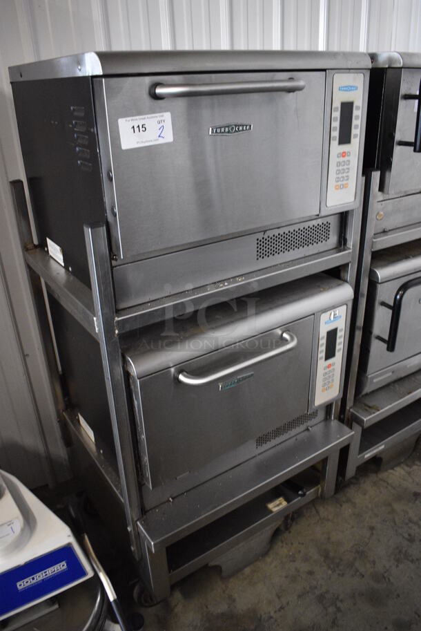 2 FANTASTIC! Turbochef Model NGCD6 Tornado Stainless Steel Commercial Countertop Electric Powered Rapid Cook Ovens on Stainless Steel Commercial 2 Tier Equipment Stand w/ Commercial Casters. 208/240 Volts, 1 Phase. 30x30x60. 2 Times Your Bid! Tested and Working! - Image 3 of 7